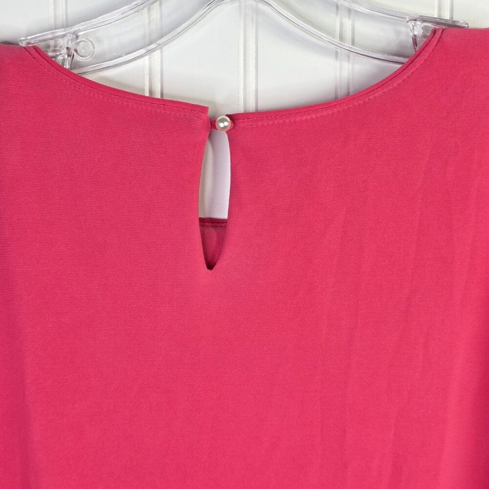 Karl Lagerfeld Paris Blouse Womens Large Pink Ruffle Bell Sleeve Top Chic Preppy - Picture 3 of 7